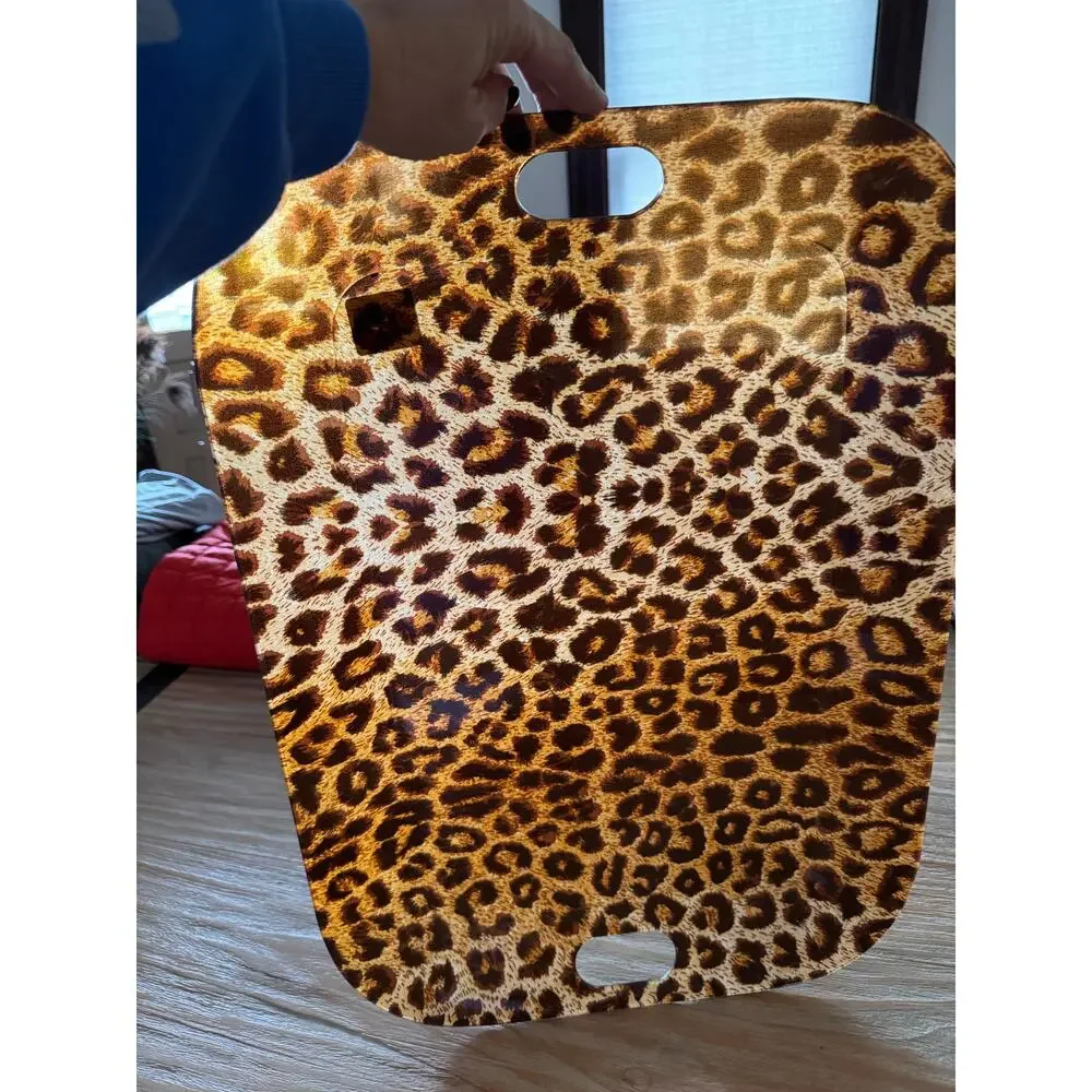 Banana Republic lucite leopard tray